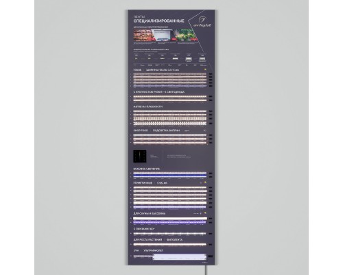 Стенд Ленты Специализированные RT-LUX-E3-1760x600mm (v.2, DB 3мм, пленка, подсветка) (Arlight, -)
